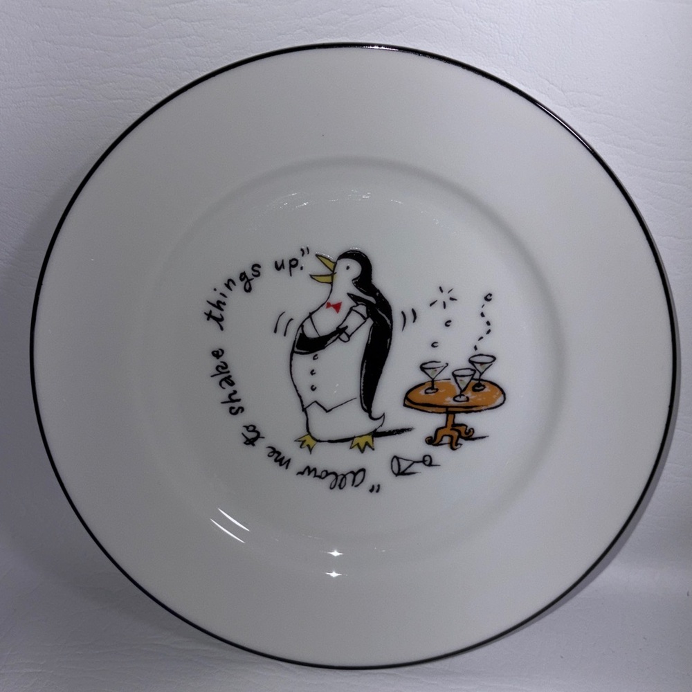 Pottery Barn Vintage Y2K Tipsy Penguin Salad Dessert Snack Plate